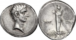 Augustus (27 BC - 14 AD).. AR Denarius, c. 28-27 BC