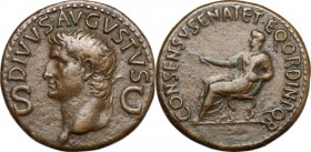 Augustus (Divus, died 14 AD).. AE Dupondius, struck under Caligula