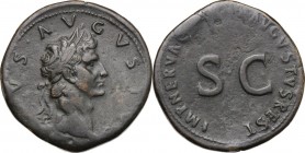 Augustus (Divus, died 14 AD).. AE Sestertius. Restitution issue, struck under Nerva, 98 AD