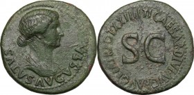 Livia, wife of Augustus (died in 29 AD).. AE Dupondius