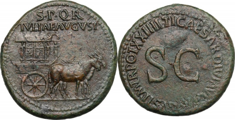 Julia Augusta (Livia), wife of Augustus (died 29 AD). AE Sestertius, struck unde...