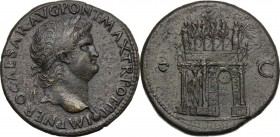 Nero (54-68).. AE Sestertius, Lugdunum mint