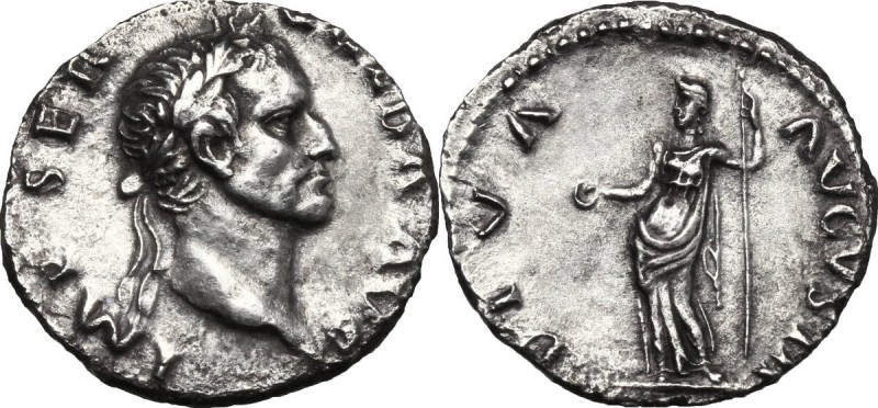 Galba (68-69). AR Denarius, Rome mint. D/ IMP SER GALBA AVG. Laureate head right...
