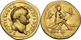 Titus as Caesar (69-79).. AV Aureus, 77-78 AD