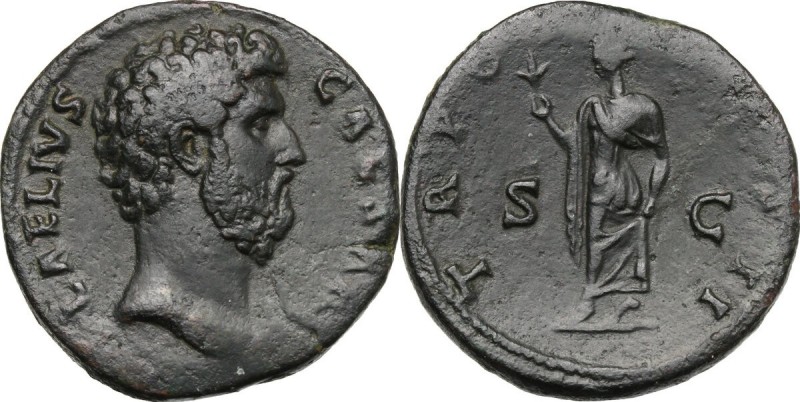 Aelius (Caesar 136-138). AE Sestertius, Rome mint, 137 AD. D/ L AELIVS CAESAR. B...