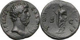 Aelius (Caesar 136-138).. AE Sestertius, Rome mint, 137 AD