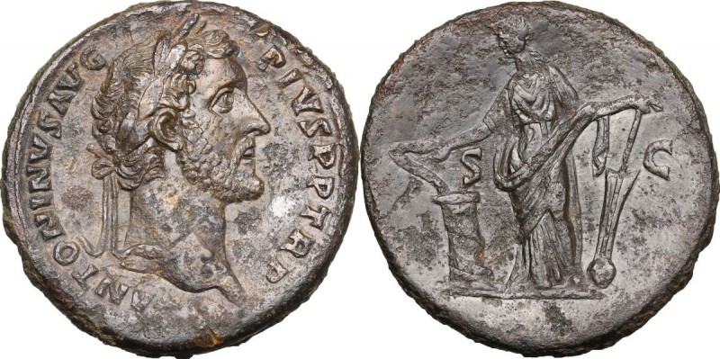 Antoninus Pius (138-161). AE Sestertius, 145-161 AD. D/ ANTONINVS AVG PIVS PP TR...