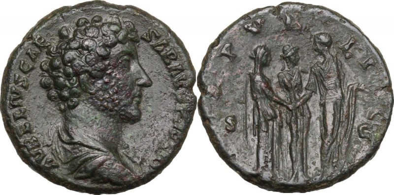 Marcus Aurelius as Caesar (139-161). AE As, 145 AD. D/ AVRELIVS CAESAR AVG PII F...