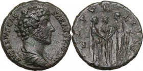 Marcus Aurelius as Caesar (139-161).. AE As, 145 AD