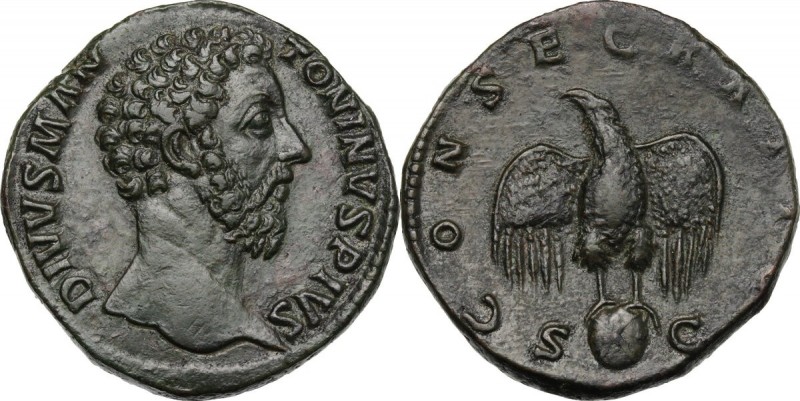 Marcus Aurelius (Divus, died 180 AD). AE Sestertius, struck under Commodus (177-...