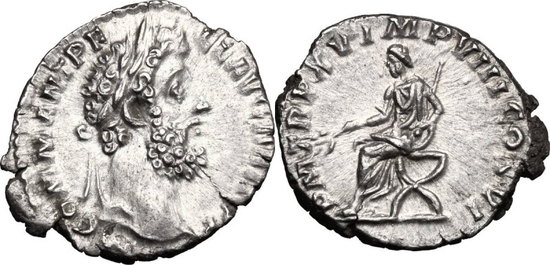 Commodus (177-192). AR Denarius, 190 AD. D/ M COMM ANT P FEL AVG BRIT PP. Laurea...