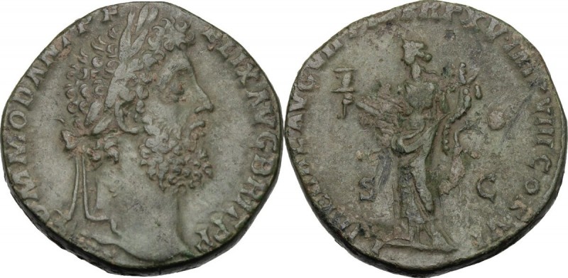 Commodus (177-192). AE Sestertius, 190 AD. D/ M COMMOD ANT P FELIX AVG BRIT PP. ...