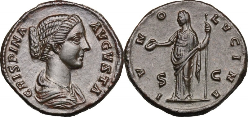 Crispina, wife of Commodus (died 183 AD). AE Dupondius, Rome mint. D/ CRISPINA A...