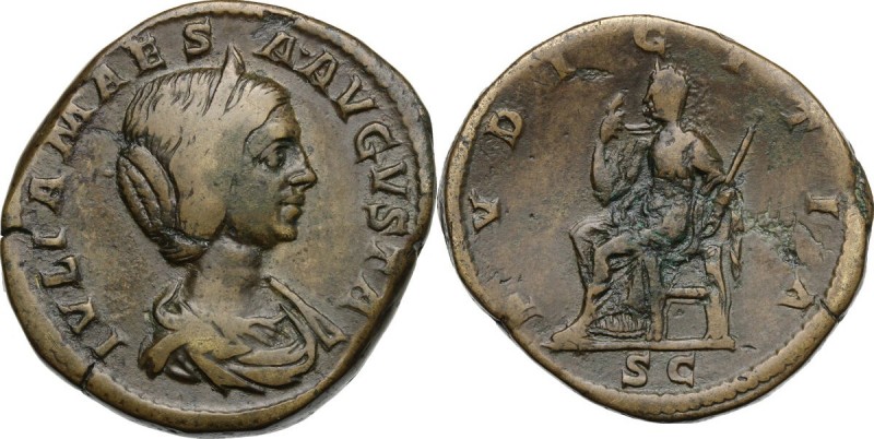 Julia Maesa, sister of Julia Domna (died 225 AD). AE Sestertius, Rome mint, 218-...