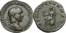 Gordian II Africanus (238 AD).. AE Sestertius, Roma mint