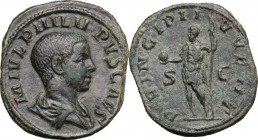 Philip II as Caesar (244-247).. AE Sestertius, Rome mint