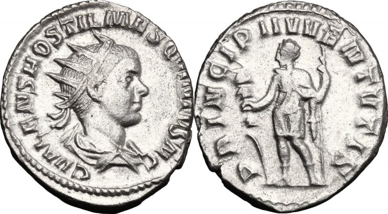 Hostilian as Caesar (250-251). AR Antoninianus. D/ C VALENS HOSTIL MES QVINTVS N...