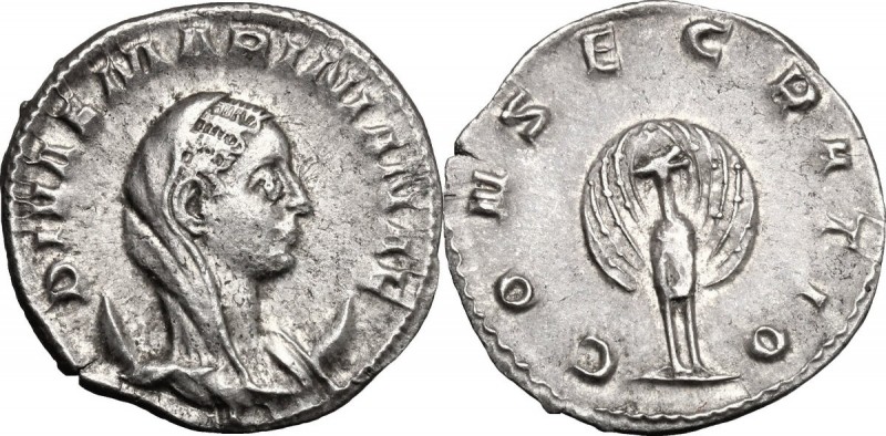 Mariniana, wife of Valerian (died before 253 AD). AR Antoninianus, Consecration ...