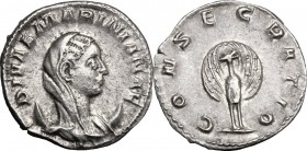 Mariniana, wife of Valerian (died before 253 AD).. AR Antoninianus, Consecration issue, Rome mint, 253-254 AD