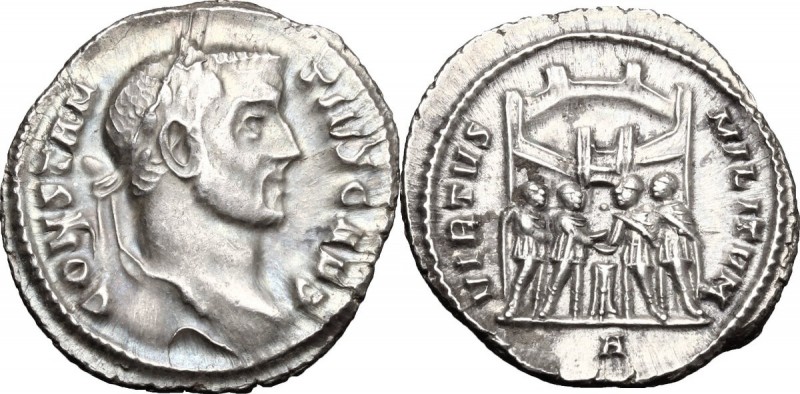 Constantius I as Caesar (293-305). AR Argenteus, Rome mint. D/ CONSTANTIVS CAES....