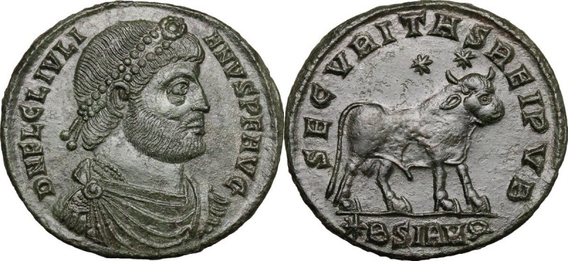 Julian II (360-363). AE 29 mm. Sirmium mint. D/ DN FL CL IVLIANVS PF AVG. Pearl-...