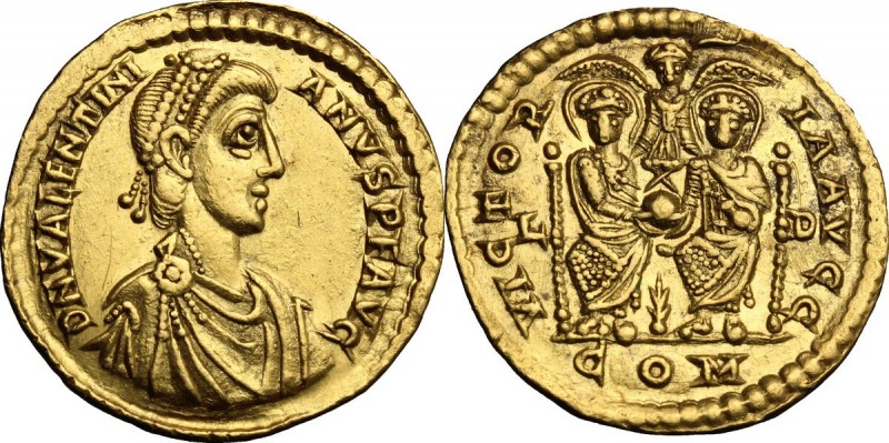 Valentinian II (375-392). AV Solidus, Lugdunum mint, 389-390 AD. D/ DN VALENTINI...