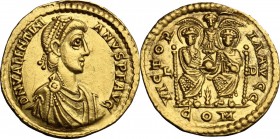 Valentinian II (375-392).. AV Solidus, Lugdunum mint, 389-390 AD