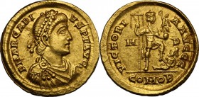Arcadius (383-408).. AV Solidus, Mediolanum mint, 395-402 AD