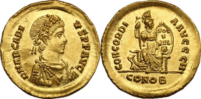 Arcadius (383-408). AV Solidus, Constantinople mint, c. 388-392 AD. D/ DN ARCADI...