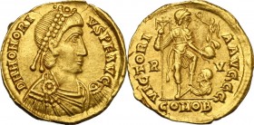 Honorius (393-423).. AV Solidus, Ravenna mint, 402-408 AD
