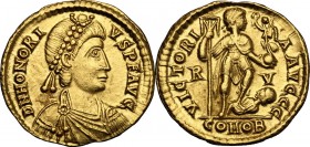 Honorius (393-423).. AV Solidus, Ravenna mint