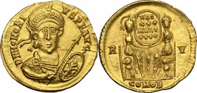 Honorius (393-423).. AV Solidus, Ravenna mint, 421 AD