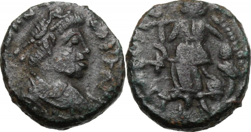 Johannes (Usurper, 423-425). AE 11 mm. Rome mint. D/ [DN IOH]ANNES PF AV[G]. Pea...