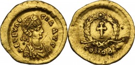 Eudocia, wife of Theodosius II (died 460 AD). . AV Tremissis, Constantinople mint