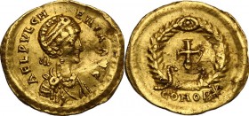 Pulcheria, wife of Marcian (died 453 AD).. AV Tremissis, Constantinople mint