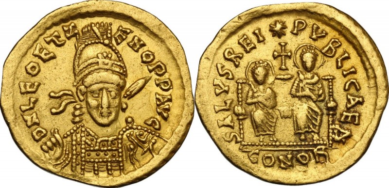 Leo II (473-474) with Zeno. AV Solidus, Constantinople mint. D/ DN LEO ET Z-ENO ...