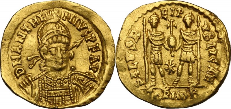 Anthemius (467-472). AV Solidus, Rome mint, 468 AD. D/ DN ANTHE-MIVS PF AVG. Pea...