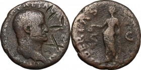 Ostrogothic Italy, uncertain king, early to mid 6th century.. AE 42 Nummi, countermarked early imperial bronze issue