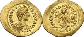 Anastasius I (491-518).. AV Tremissis, Constantinople mint