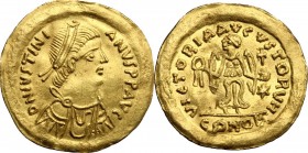 Justinian I (527-565).. AV Tremissis, Ravenna mint