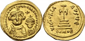 Heraclius (610-641).. AV (light?) Solidus, Constantinople mint
