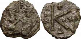 Heraclius (610-641).. AE Half Follis, Ravenna mint