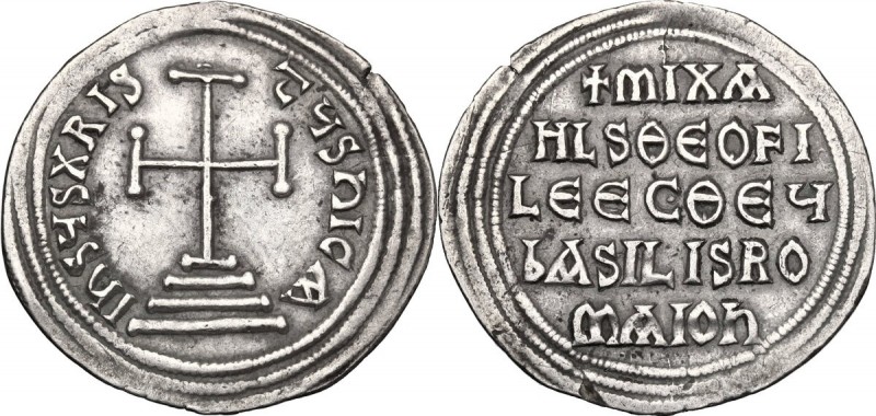 Michael II, the Amorian (820-829). AR Miliaresion, Constaninople mint. D/ IhSYS ...