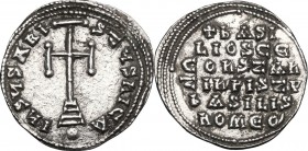 Basil I, the Macedonian (867-886).. AR Miliaresion, Constantinople mint