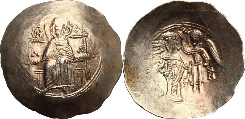 Isaac II Angelus (1185-1195). EL Aspron Trachy. Constantinople mint. D/ MP-ΘV ac...