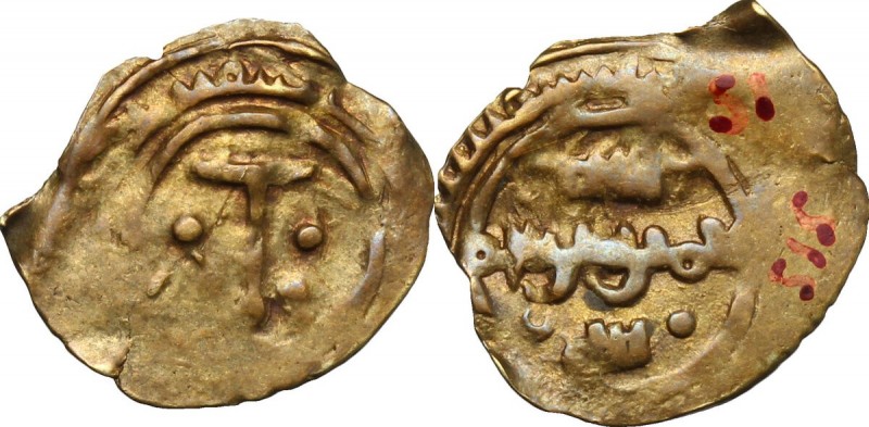 Siracusa. Ruggero I (1072-1101). Tarì. D/ Grande T accostata da globetti. R/ Leg...