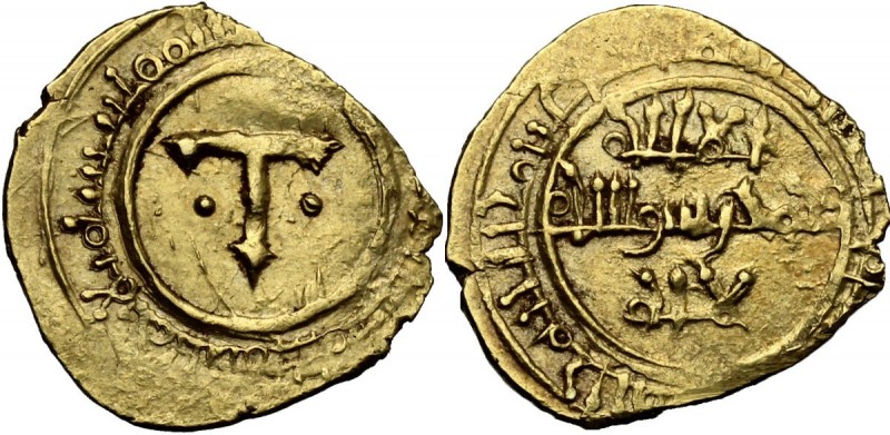 Palermo. Ruggero I (1072-1101). Tarì. D/ Grande T con terminali a punta accostat...