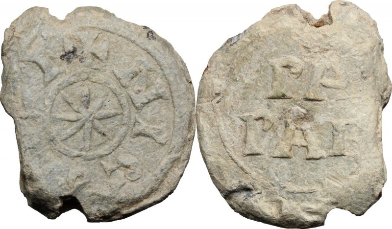 Roma. Nicolò I (858-867). Bolla. D/ Grande stella ad otto raggi. R/ +/ PA / PAE....