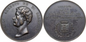 Carlo Alberto (1798-1849).. Medaglia 1843 per la visita di Carlo Alberto a Valenza
