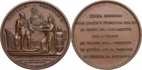 Vittorio Emanuele II  (1820-1878).. Medaglia 1859 per l'apertura del Parlamento